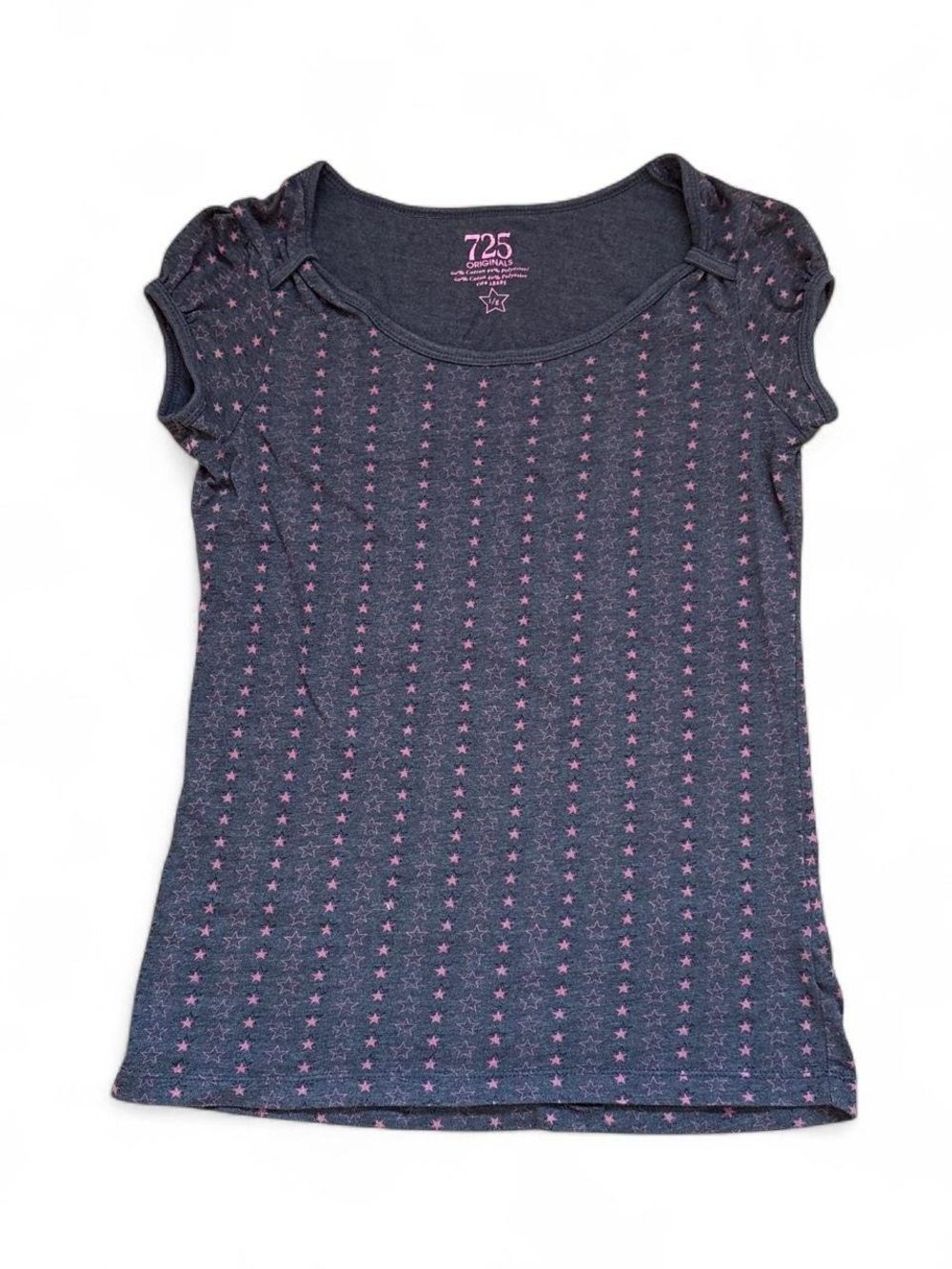 Vintage 725 Originals Y2K Pink Star Print Cap Sleeve Top // Large 14/16